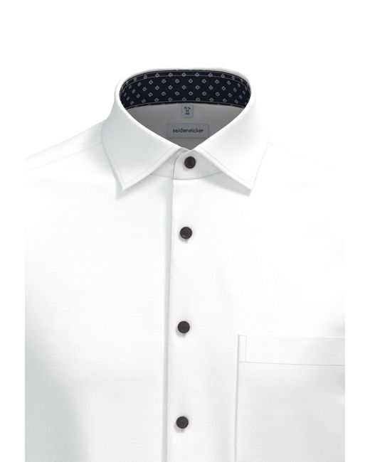 Seidensticker Langarmhemd BUSINESS KENT PATCH5 in White für Herren
