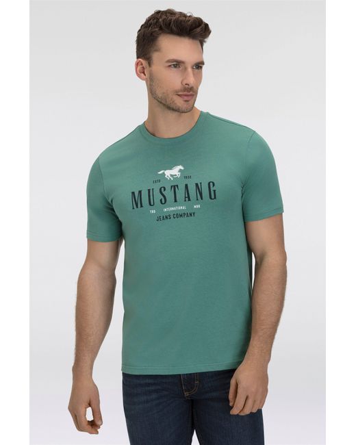 Mustang T-Shirt Style Alex C Print in Green für Herren