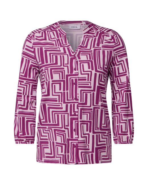 Cecil Purple Blusenshirt mit All-Over Print