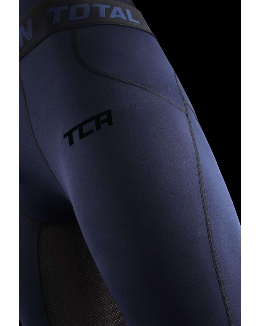 TCA Funktionsleggings Leggings, Kompressionshose, Sporthose in Blue für Herren