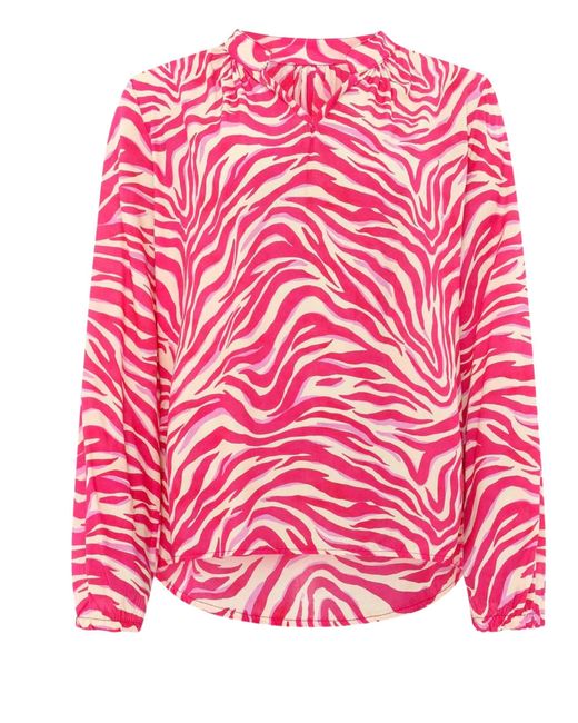 Zwillingsherz Pink Langarmbluse Bluse Zebra Muster allover Print