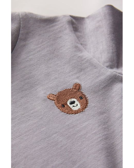 Next T-Shirt mit Applikation aus 100 % Baumwolle (1-tlg) in Gray für Herren