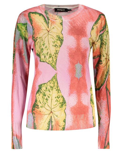 Desigual Pink Strickpullover Rosa pullover mit Muster