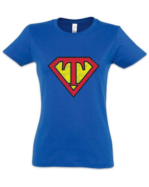 Urban Backwoods Blue Print- Super T-Shirt Buchstabe Initialen Vorname Nachname Man