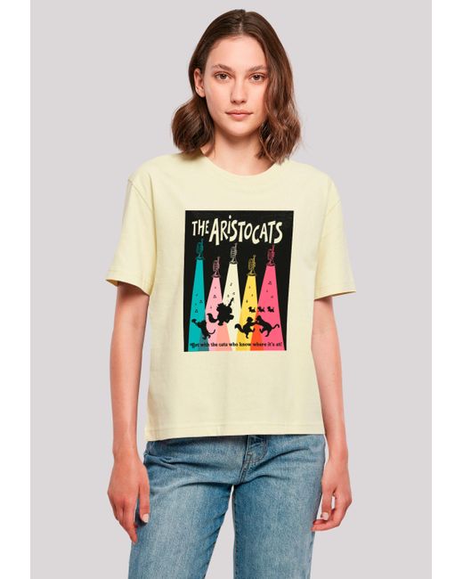 F4NT4STIC Yellow Shirt Disney Aristocats Get With The Cats Premium Qualität