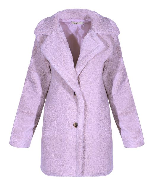 Aurela Damenmode Purple Aurela mode Kurzmantel Mantel Übergangsmantel Boucle Jacke lässig & modern