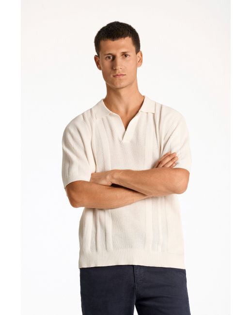Lindbergh Kurzarmpullover mit Struktur-Muster in White für Herren