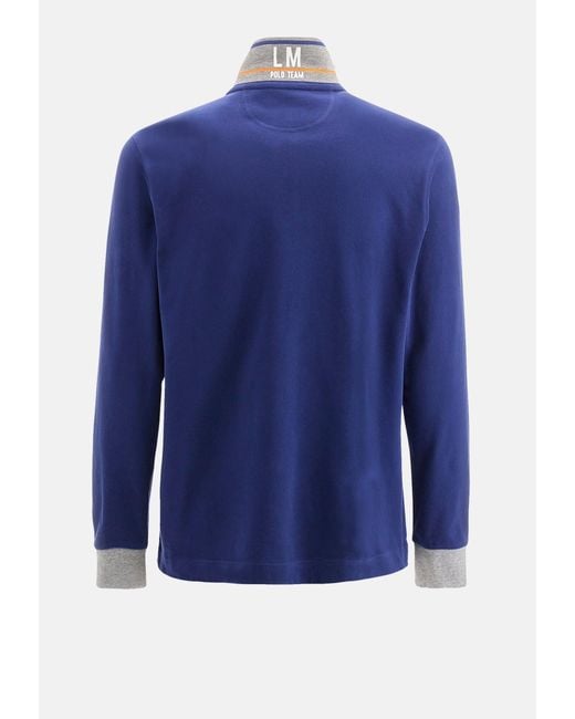 La Martina Poloshirt Langarmshirt mit Polokragen (-tlg., 1) in Blue für Herren