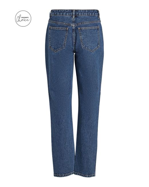 Vila Blue Regular-fit-Jeans ALICE (1-tlg) Ziersteine