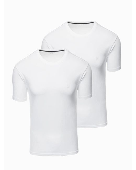 Ombre Set T-Shirt für mit Rundhalsausschnitt (2er-Pack) in White für Herren
