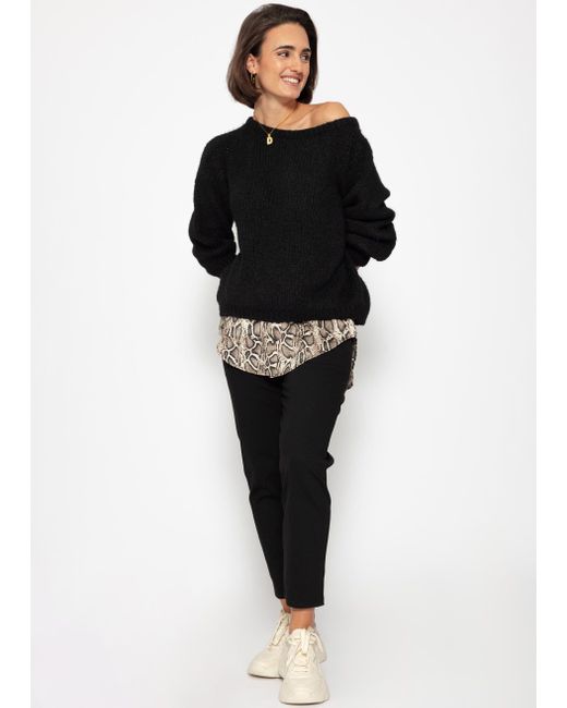 SassyClassy Black Blusen Unterrock Saum Verlä Elegant Blusenrock Hemdverlängerung Halbrock mit Gummibund Weiß Schwarz Leo