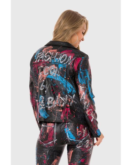 Cipo & Baxx Black Allwetterjacke Jacken mit trendigem Allover-Motiv