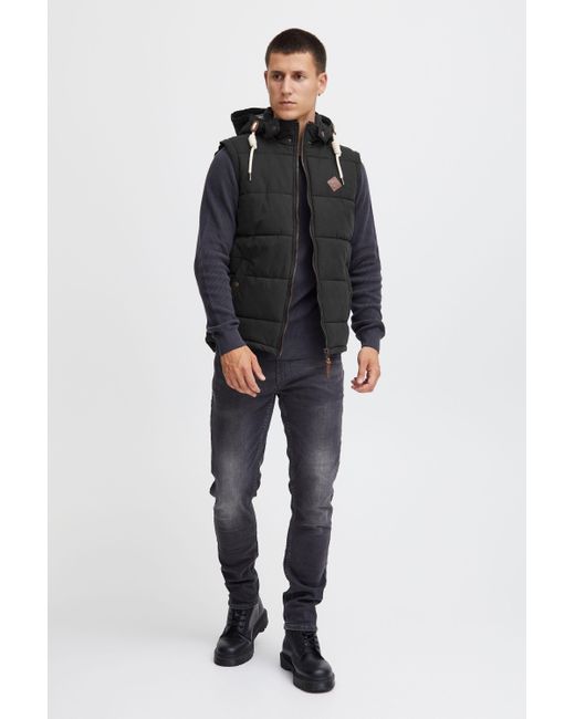 Solid Steppweste SDDry Weste mit abnehmbarer Kapuze in Black für Herren