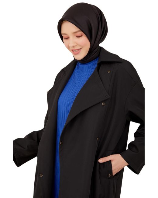 Armine Blue Langmantel Armine Double Flotilla Snap Cloak – Moderne und elegante Hijab-Mode