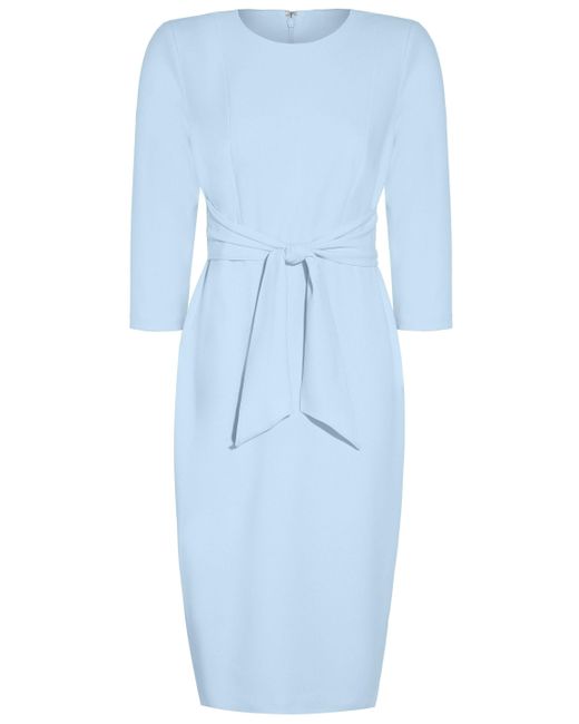 Adrianna Papell Blue Abendkleid Knit Crepe Tie Waist Sheath Arbeit, Hochzeit, Abendessen