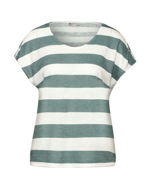 Street One Green T-Shirt / Da.Top / LS_LTD QR two-color stripemix