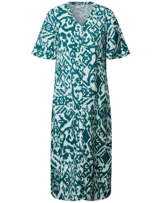 Cecil Blue Midikleid mit allover Print