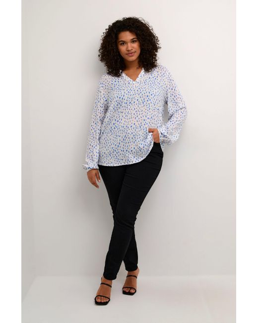 Kaffe Blue Langarmbluse Langarm-Bluse KCjalu Große Größen