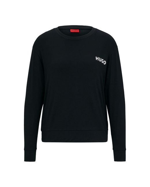 HUGO T- Unite LS-Shirt mit Logo auf der Brust in Schwarz | Lyst DE