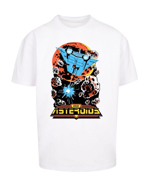F4NT4STIC Shirt Asteroids Vintage Atari Retro Gaming Premium Qualität in White für Herren
