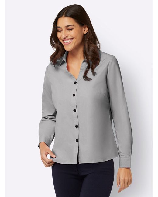 Sieh an! Gray Klassische Bluse
