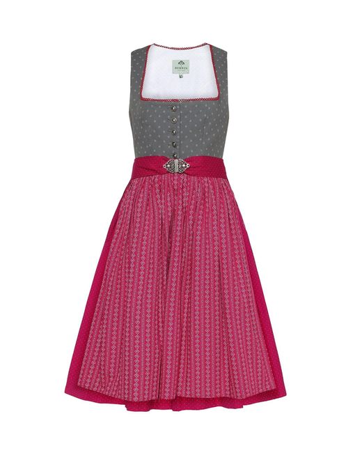 Berwin Pink Dirndl aus klassischen Baumwolldrucken (Einzelstück)