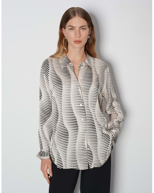 someday. Gray Langarmbluse Oversize Printbluse ZAURYN aus Viskose