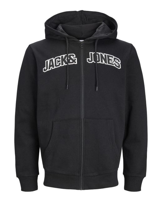 Jack & Jones Sweatshirt JJROUX SWEAT ZIP HOOD in Black für Herren