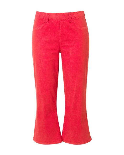Ulla Popken Red Regular-fit-Jeans Jeansculotte Mary weites Bein Elastikbund