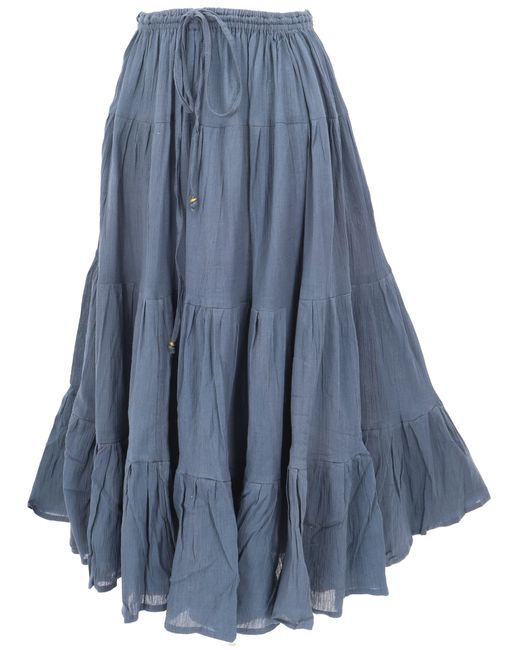 Guru-Shop Blue Minirock Boho Stufenrock, Maxirock Sommerrock,.. alternative Bekleidung