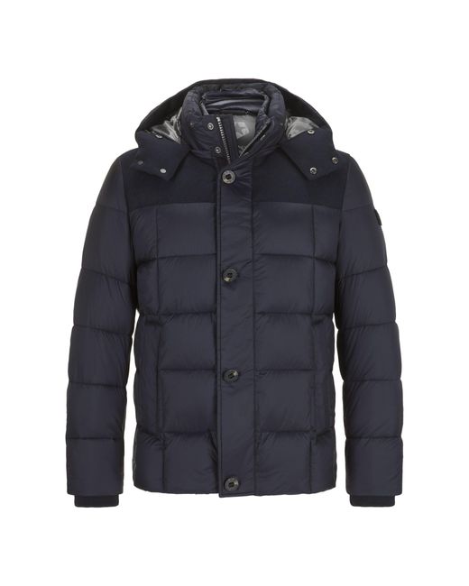 Milestone Steppjacke MSTimber mit Logo Badge und Futterprint in Blue für Herren