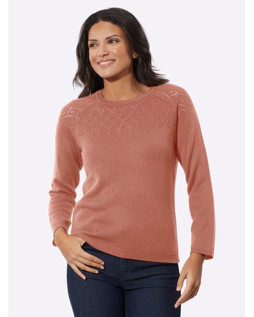 Sieh an! Red Strickpullover Ajourpullover