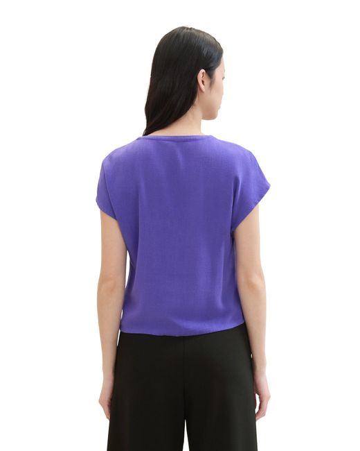 Tom Tailor Purple Langarmbluse v-neck blouse with buttons