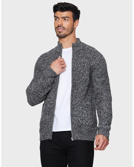 Threadbare Strickjacke Gallagher im schlichten Design in Gray für Herren