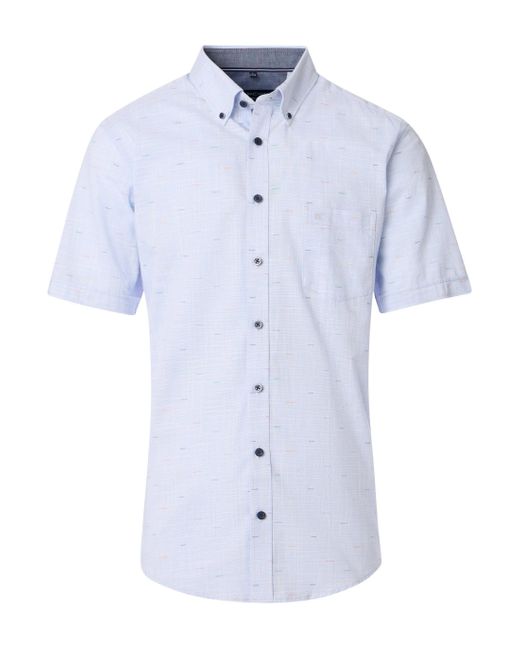 CASA MODA Kurzarmhemd Freizeithemd Kurzarm uni in Blue für Herren