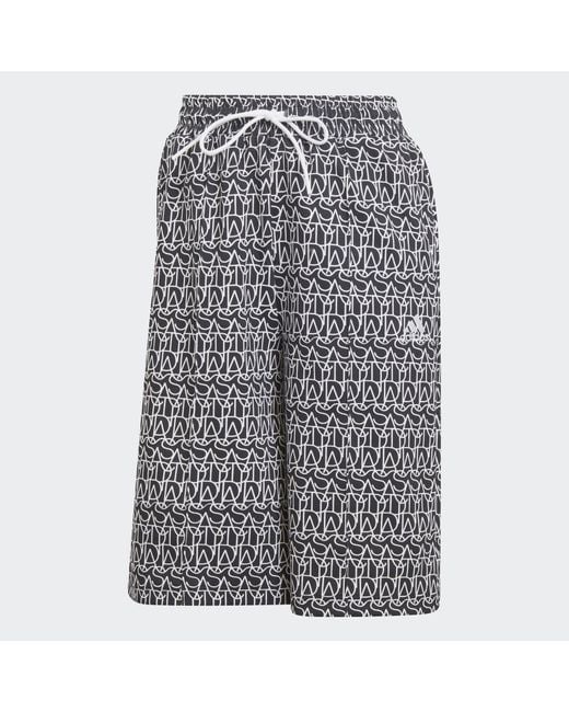 Adidas Gray Sportswear Funktionsshorts ADIDAS ALLOVER GRAPHIC CULOTTE