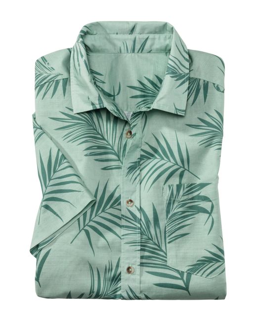 John Devin Hawaiihemd Regular fit Langarm, Freizeithemd mit Palmenprint aus reiner Baumwolle in Green für Herren