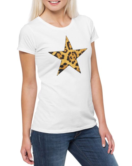 Urban Backwoods White Print- Rockabella Star I T-Shirt Tattoo Nautical Rockabilly Leopard