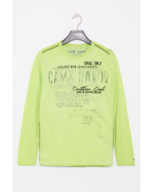 Camp David Langarmshirt in Yellow für Herren