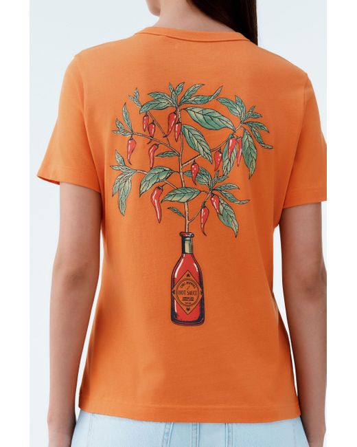 Next Orange Essential Kurzarm-T-Shirt mit Rundhalsausschnitt (1-tlg)
