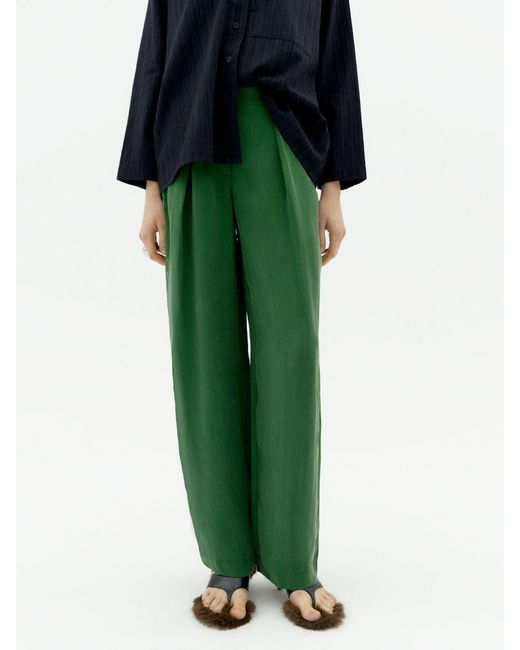 Thinking Mu Green Bundfaltenhose Dill Cirila Pants