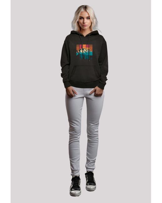 F4NT4STIC Black Kapuzenpullover Berg Sonnenuntergang Retro Premium Qualität