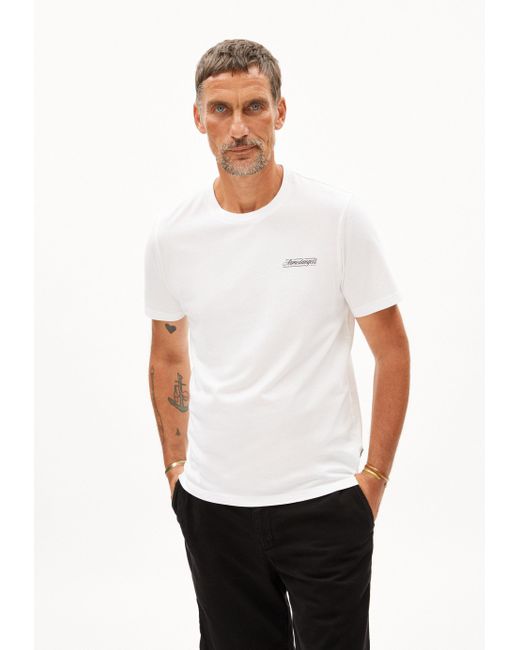 ARMEDANGELS Print- JAAMES (1-tlg) T-Shirt aus Bio-Baumwolle in White für Herren