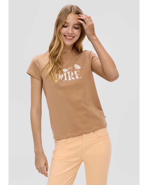 QS Natural Kurzarmshirt T-Shirt mit Frontprint