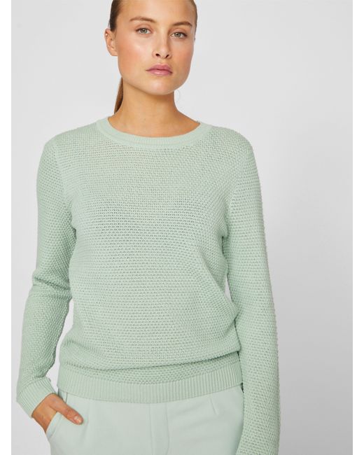 Vila Green Rundhalspullover VIDALO O-NECK L/S KNIT TOP- NOOS