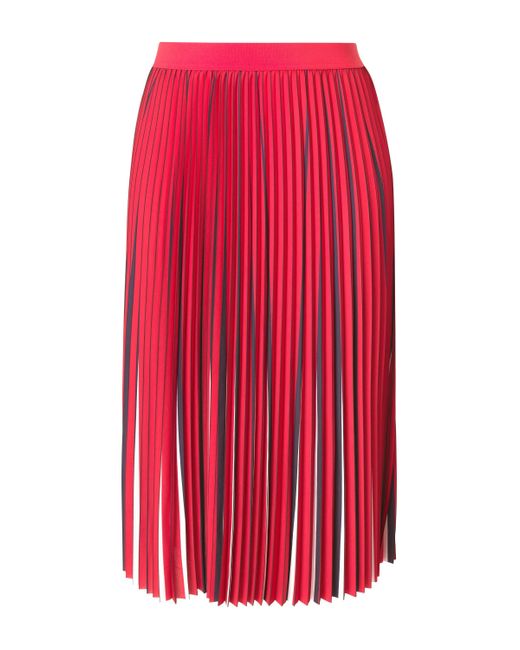 Ulla Popken Red Plisseerock bedruckt A-Linie Elastikbund