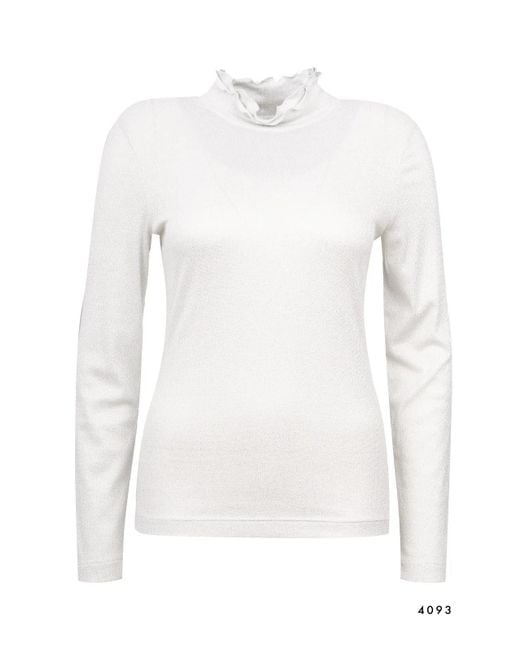 efixelle White T-Shirt Rollkragenshirt ZAIDA silber