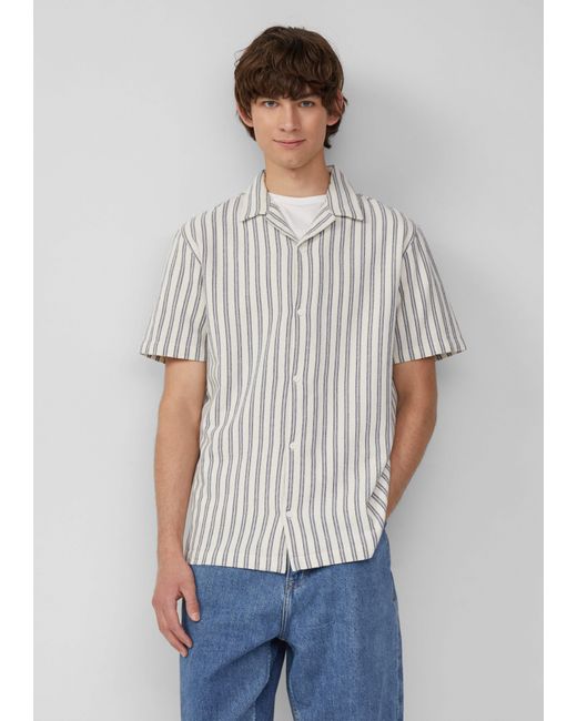 QS Kurzarmhemd Resort Fit: Hemd mit Strukturstreifen in Multicolor für Herren
