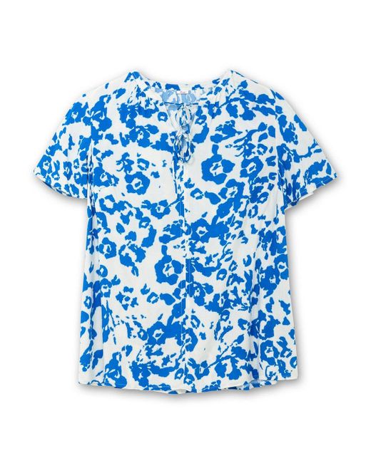 Sheego Blue Tunika Große Größen mit Blütenprint und V-Ausschnitt