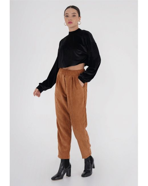 FRESHLIONS Brown Cordhose Selma in klassischem Design